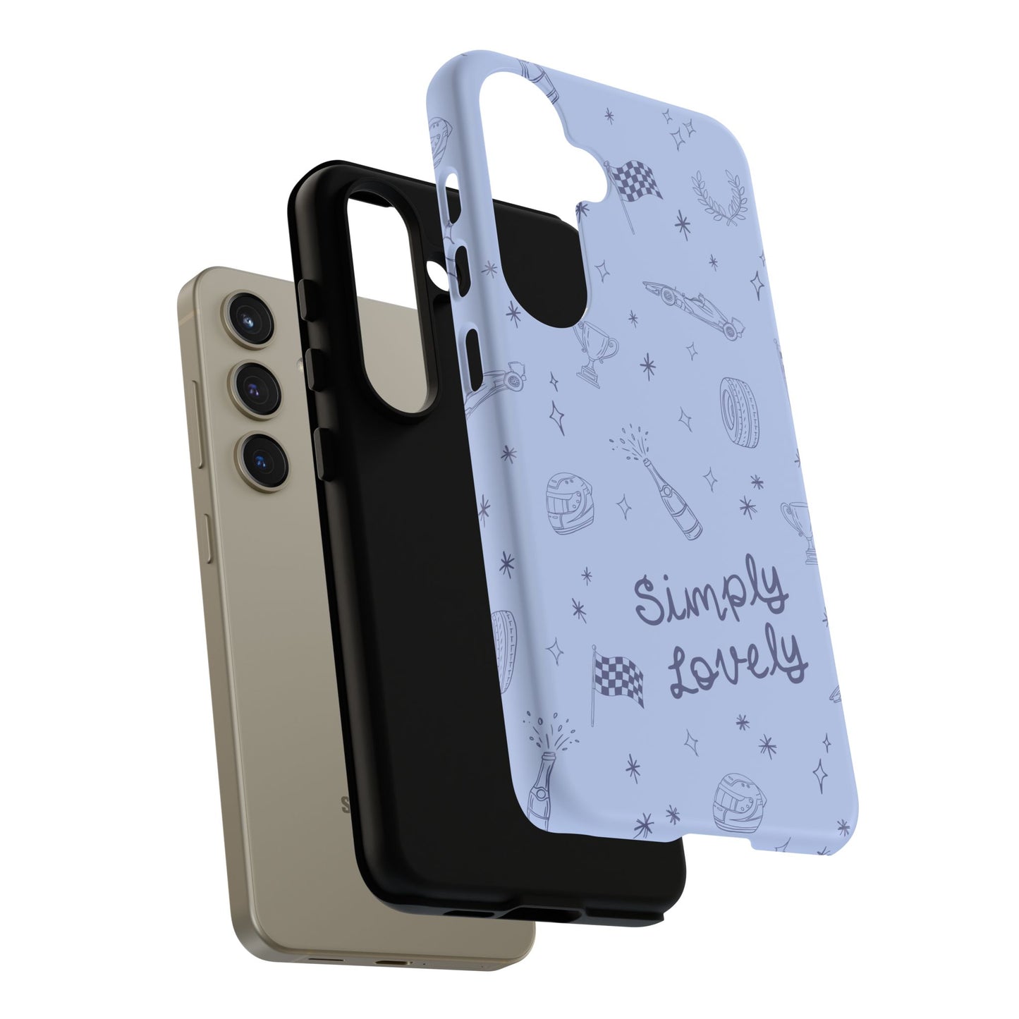 Blue Doodle "Simply Lovely" F1 Phone Case Design