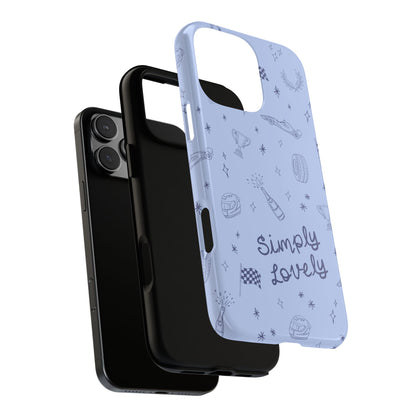Blue Doodle "Simply Lovely" F1 Phone Case Design