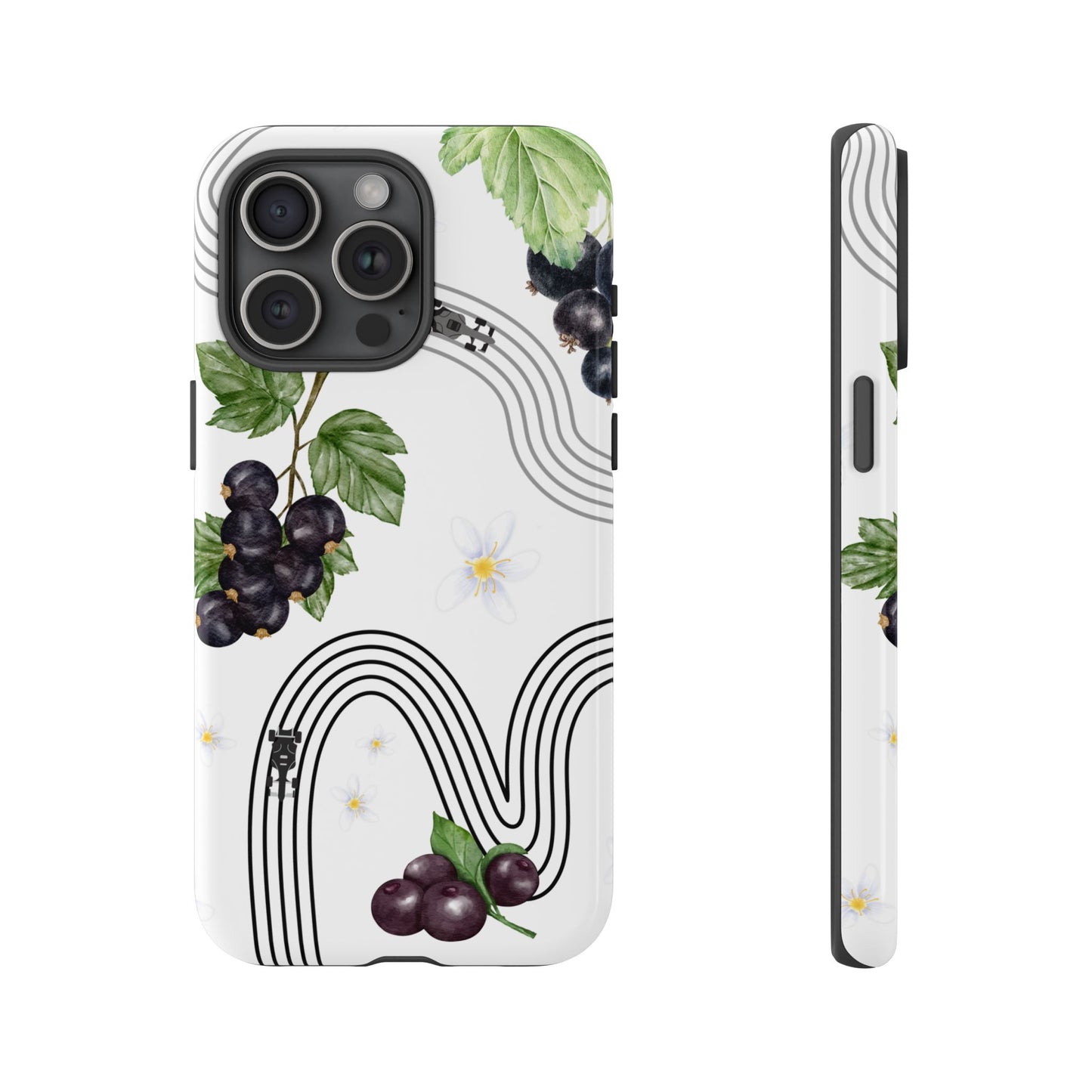 F1 Cadillac and Black Currants Phone Case, Trendy F1 Gift, Formula 1 Gift, Cute Fruit F1 Phone Case, Unique Phone Case