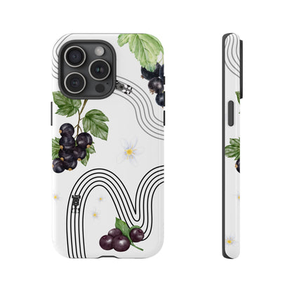 F1 Cadillac and Black Currants Phone Case, Trendy F1 Gift, Formula 1 Gift, Cute Fruit F1 Phone Case, Unique Phone Case