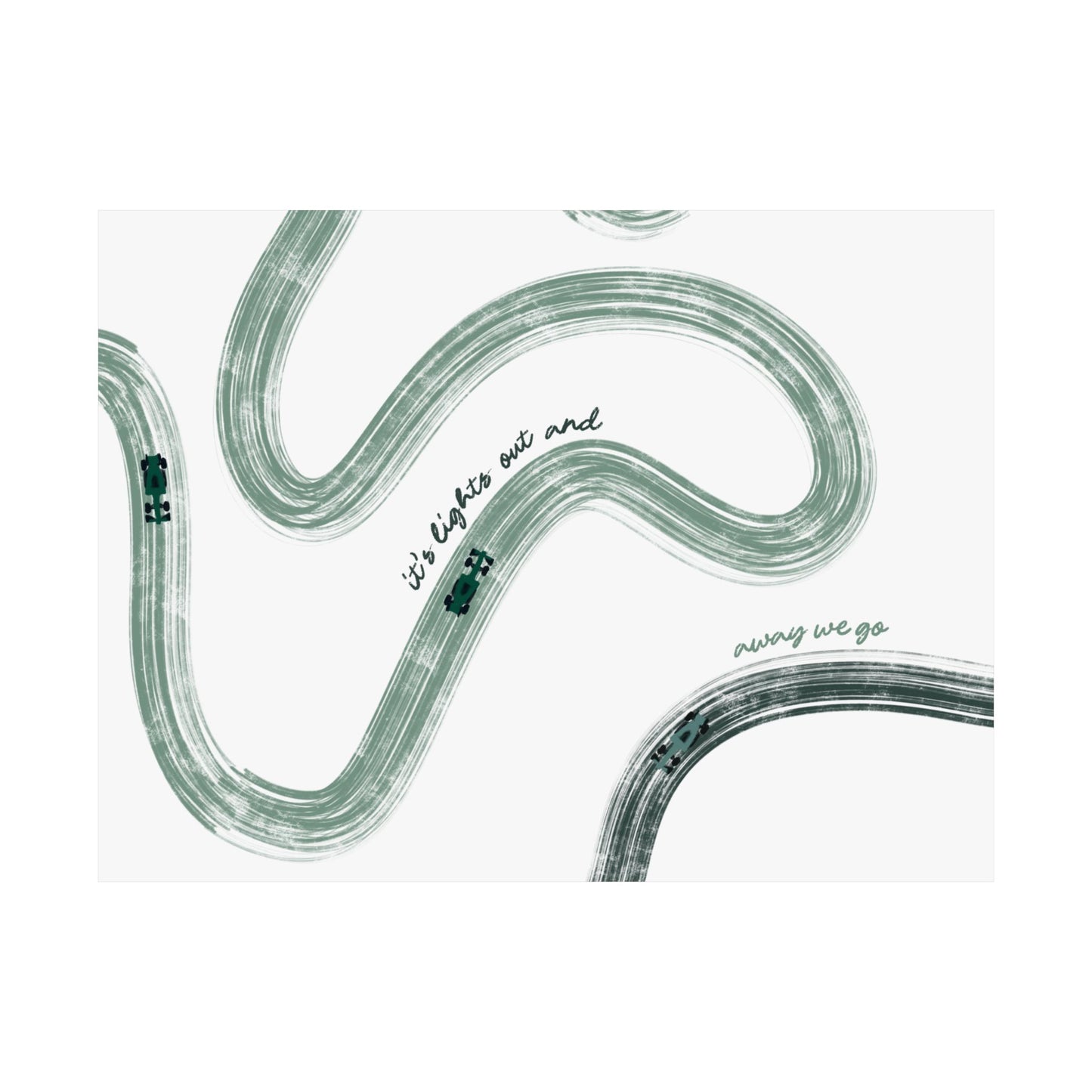 Green F1 Matte Horizontal Poster | US SIZING
