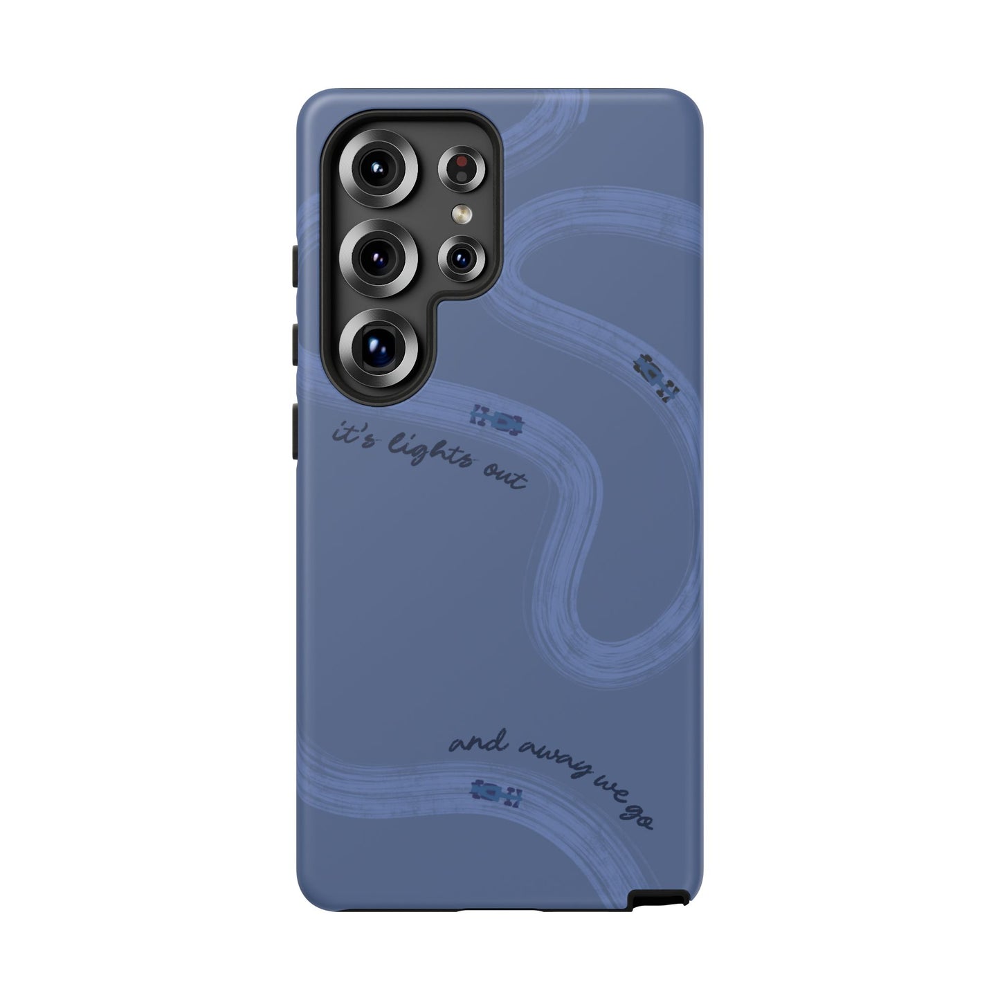 F1 Phone Case Monochrome Dark Blue Painted "its lights out and away we go", Trendy F1 Gift, Formula 1 Gift, Cute F1 Phone Case, Phone Case