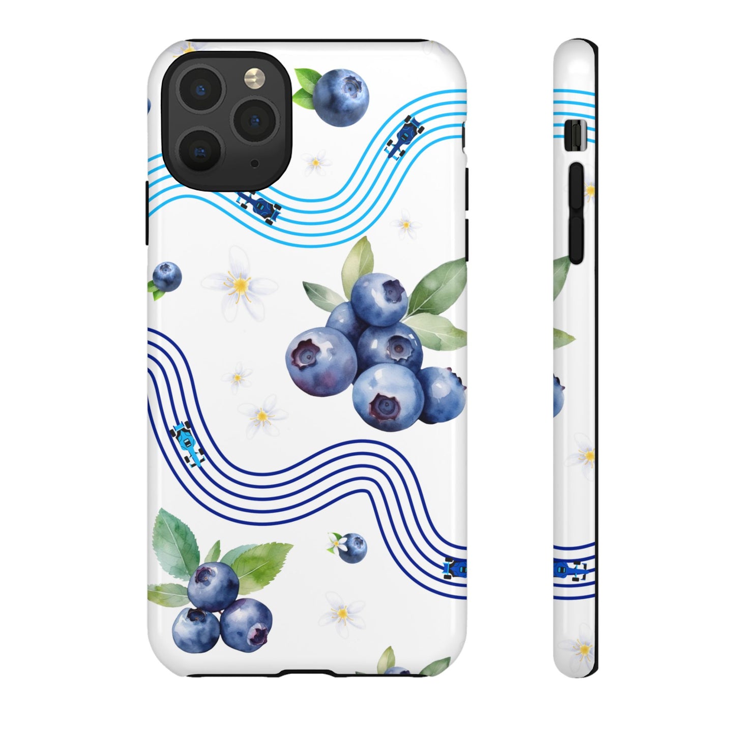 F1 Williams and Blueberries Phone Case, Trendy F1 Gift, Formula 1 Gift, Cute Fruit F1 Phone Case, Unique Phone Case