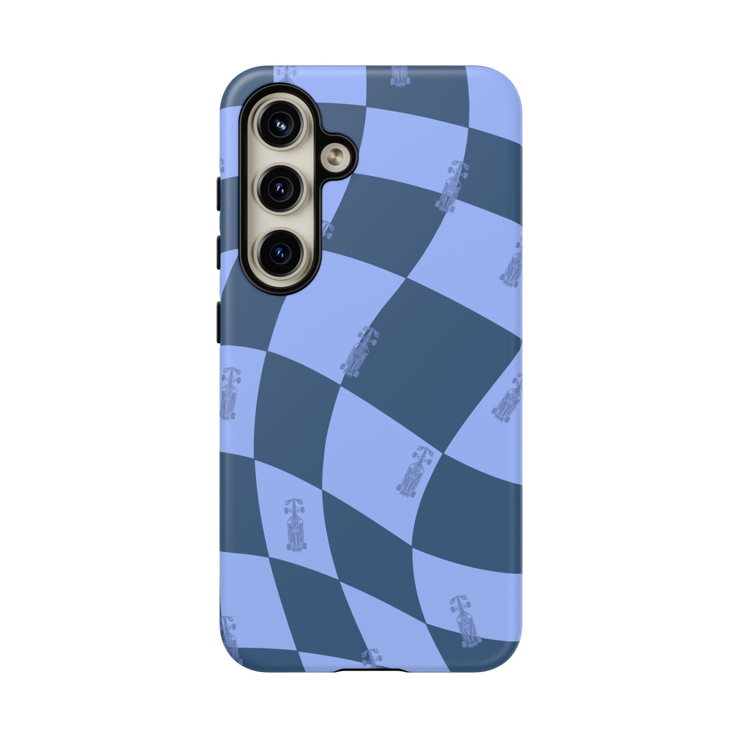 F1 Phone Case Blue Checkerboard Design, Trendy F1 Gift, Formula 1 Gift, Cute F1 Phone Case, Unique Formula One Phone Case
