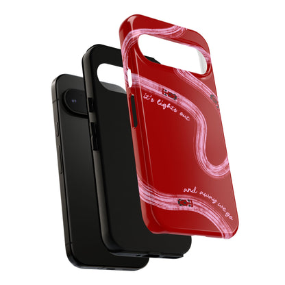 Red and Pink Lights Out F1 Phone Case Design, Trendy F1 Gift, Formula 1 Gift, Cute F1 Phone Case, Unique Formula One Phone Case