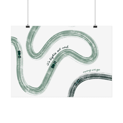 Horizontal Green F1 Abstract Art Poster | Minimalist F1 Art - EU Sizing (Physical Print)