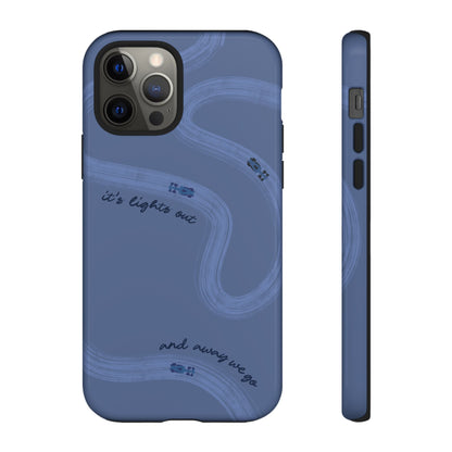F1 Phone Case Monochrome Dark Blue Painted "its lights out and away we go", Trendy F1 Gift, Formula 1 Gift, Cute F1 Phone Case, Phone Case