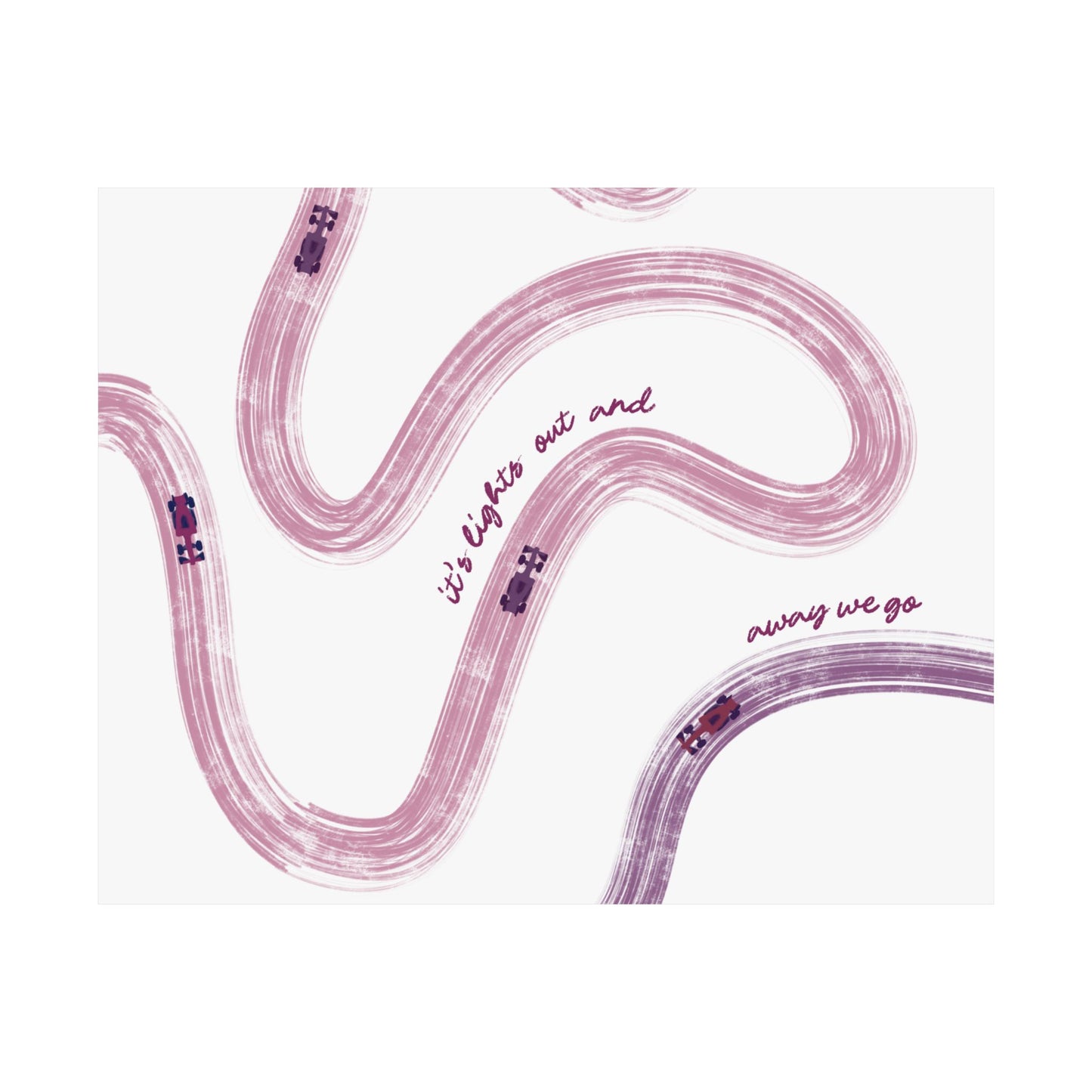 Mauve and Purple F1 Matte Horizontal Poster | US SIZING