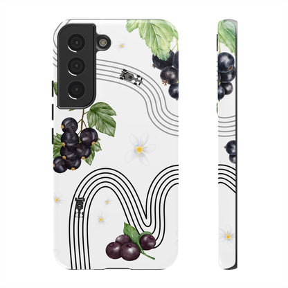 F1 Cadillac and Black Currants Phone Case, Trendy F1 Gift, Formula 1 Gift, Cute Fruit F1 Phone Case, Unique Phone Case