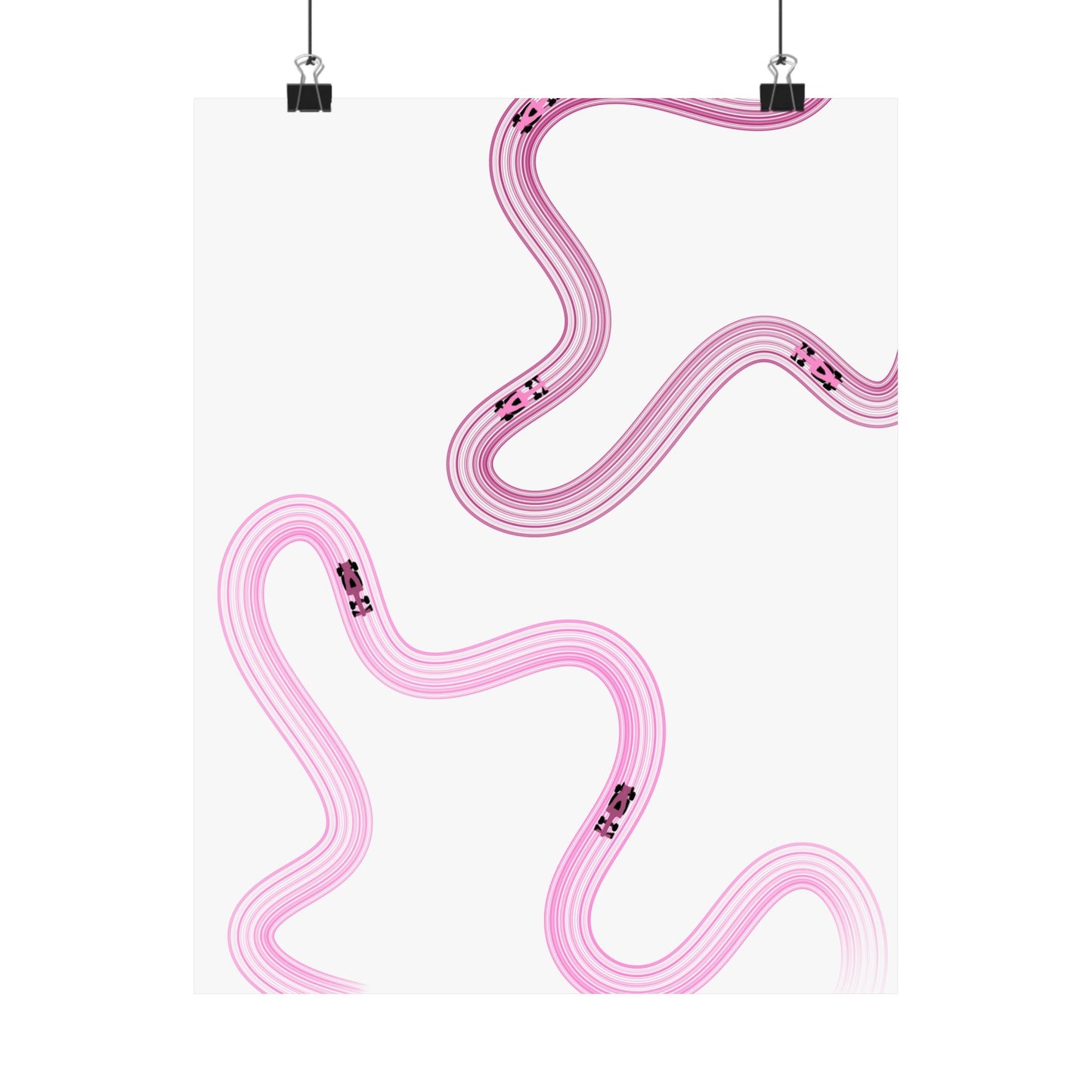 Pink F1 Matte Vertical Poster | Formula 1 Art Print (US SIZING)
