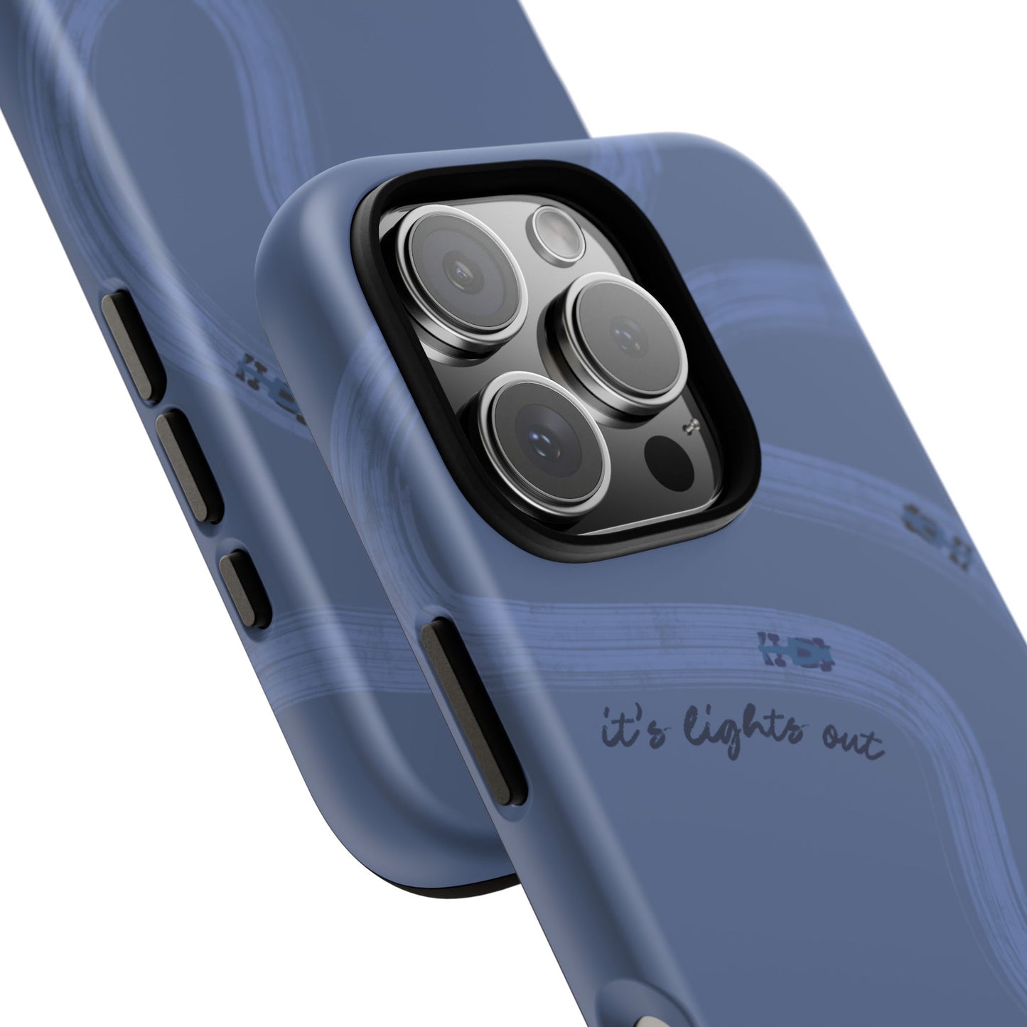 F1 Phone Case Monochrome Dark Blue Painted "its lights out and away we go", Trendy F1 Gift, Formula 1 Gift, Cute F1 Phone Case, Phone Case