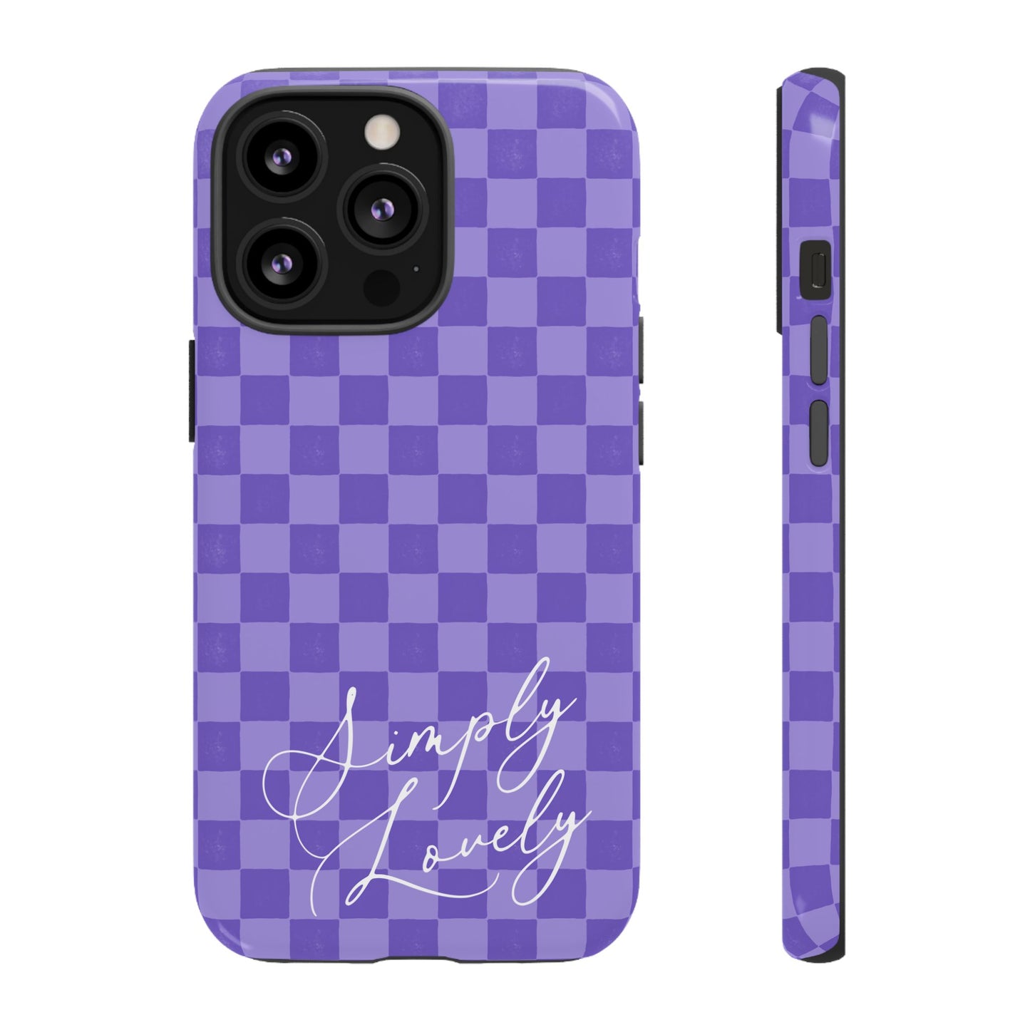 Simply Lovely Purple Checkered F1 Phone Case Design, Trendy F1 Gift, Formula 1 Gift, Cute F1 Phone Case