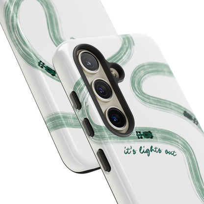 F1 Phone Case Green Painted "its lights out and away we go", Trendy F1 Gift, Formula 1 Gift, Cute F1 Phone Case, Gift for F1 Fans