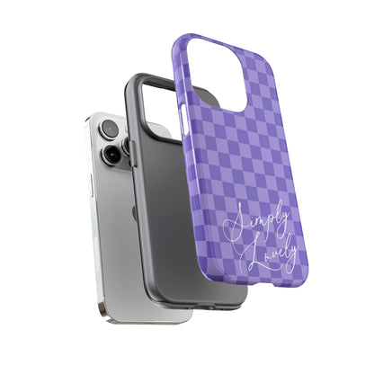 Simply Lovely Purple Checkered F1 Phone Case Design, Trendy F1 Gift, Formula 1 Gift, Cute F1 Phone Case