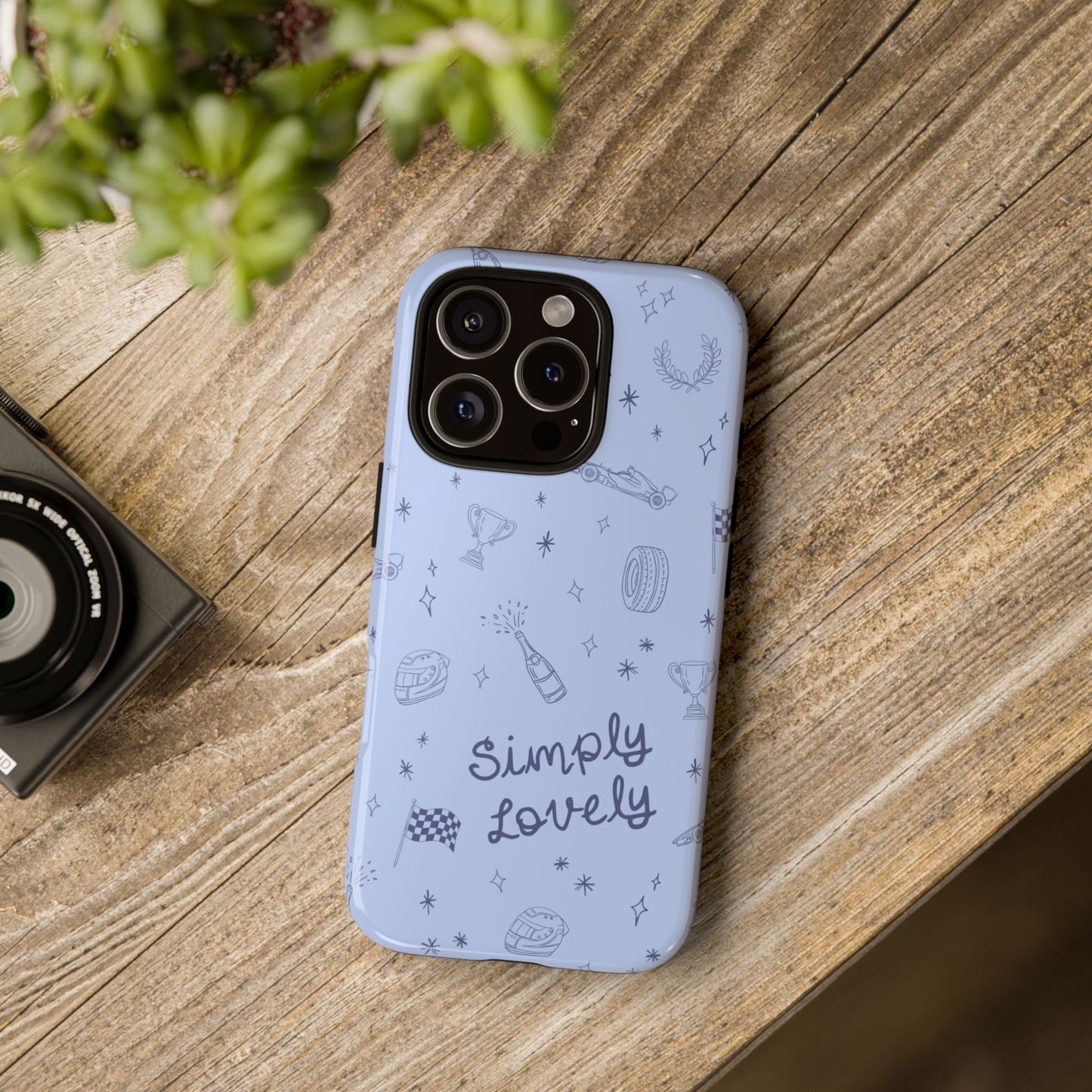 Blue Doodle "Simply Lovely" F1 Phone Case Design
