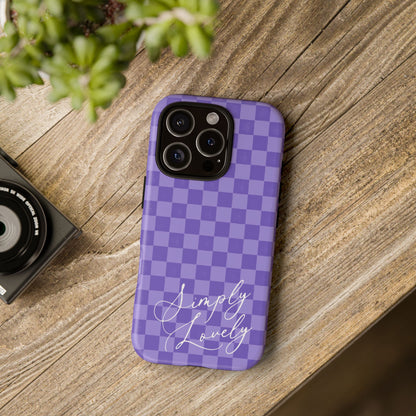 Simply Lovely Purple Checkered F1 Phone Case Design, Trendy F1 Gift, Formula 1 Gift, Cute F1 Phone Case
