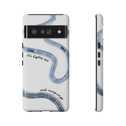 F1 Phone Case Blue Painted "its lights out and away we go", Trendy F1 Gift, Formula 1 Gift, Cute F1 Phone Case, Gift for F1 Fans