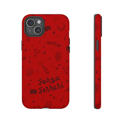 F1 Ferrari Racing Doodle "Forza Ferrari" F1 Phone Case Design