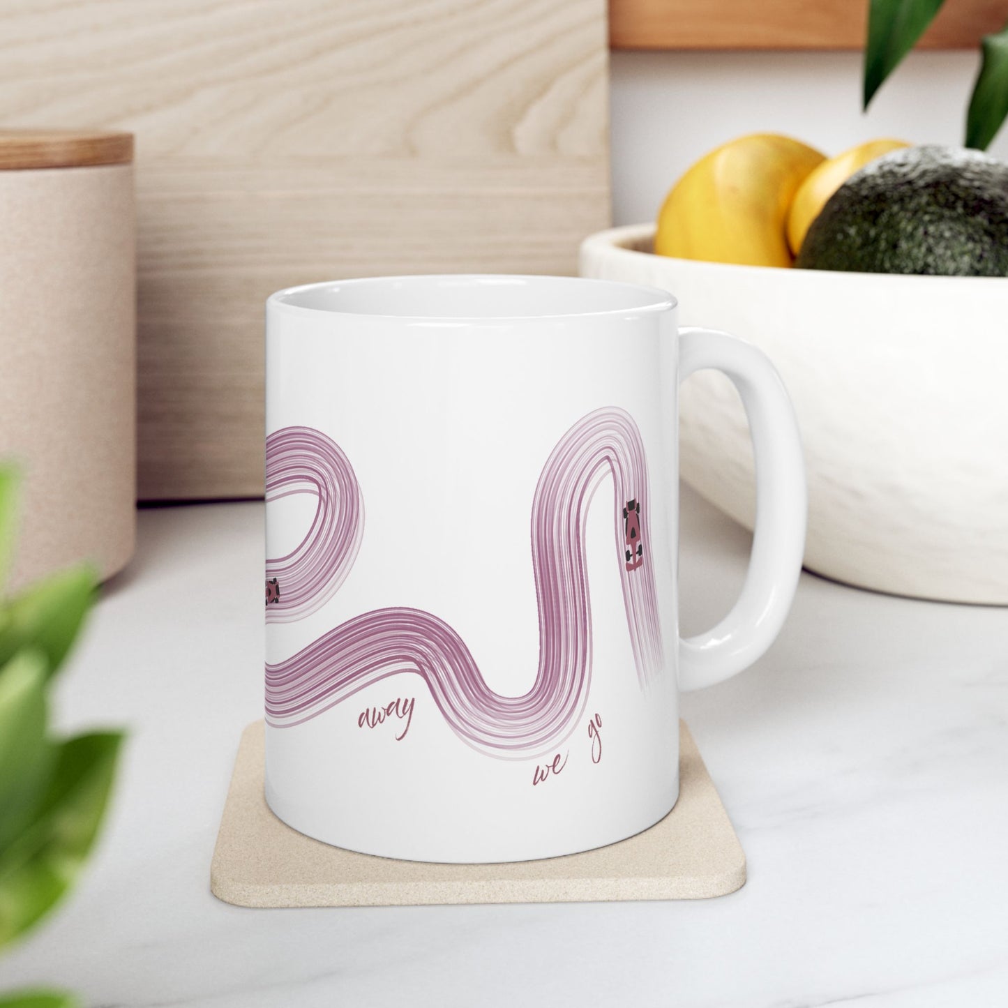 Purple Painted F1  It's Lights Out and Away We Go Mug, Unique Gift for Coffee Lovers, Whimsical Formula 1 Gift