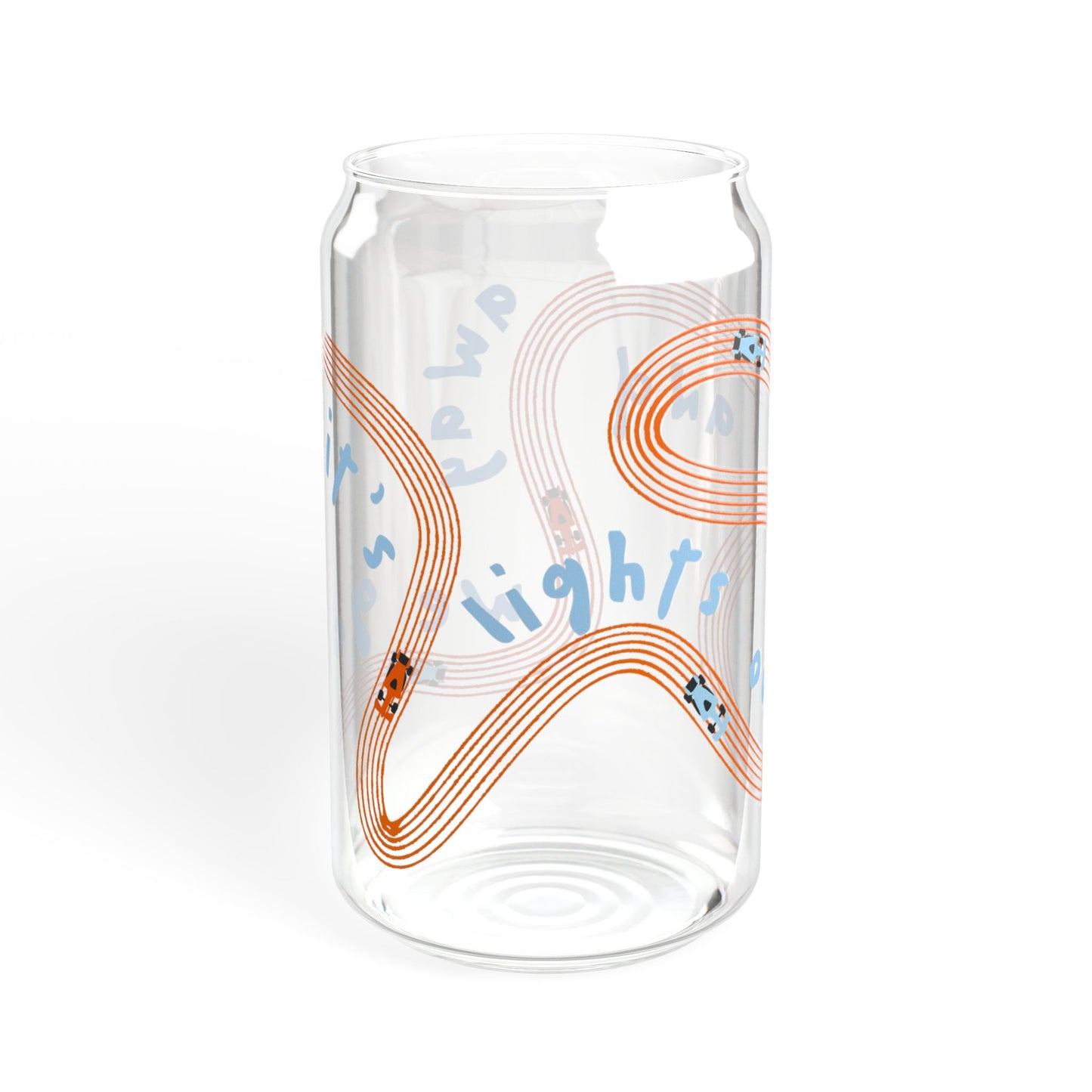 McLaren F1 Orange and Blue It's Lights Out sipper glass | 16oz