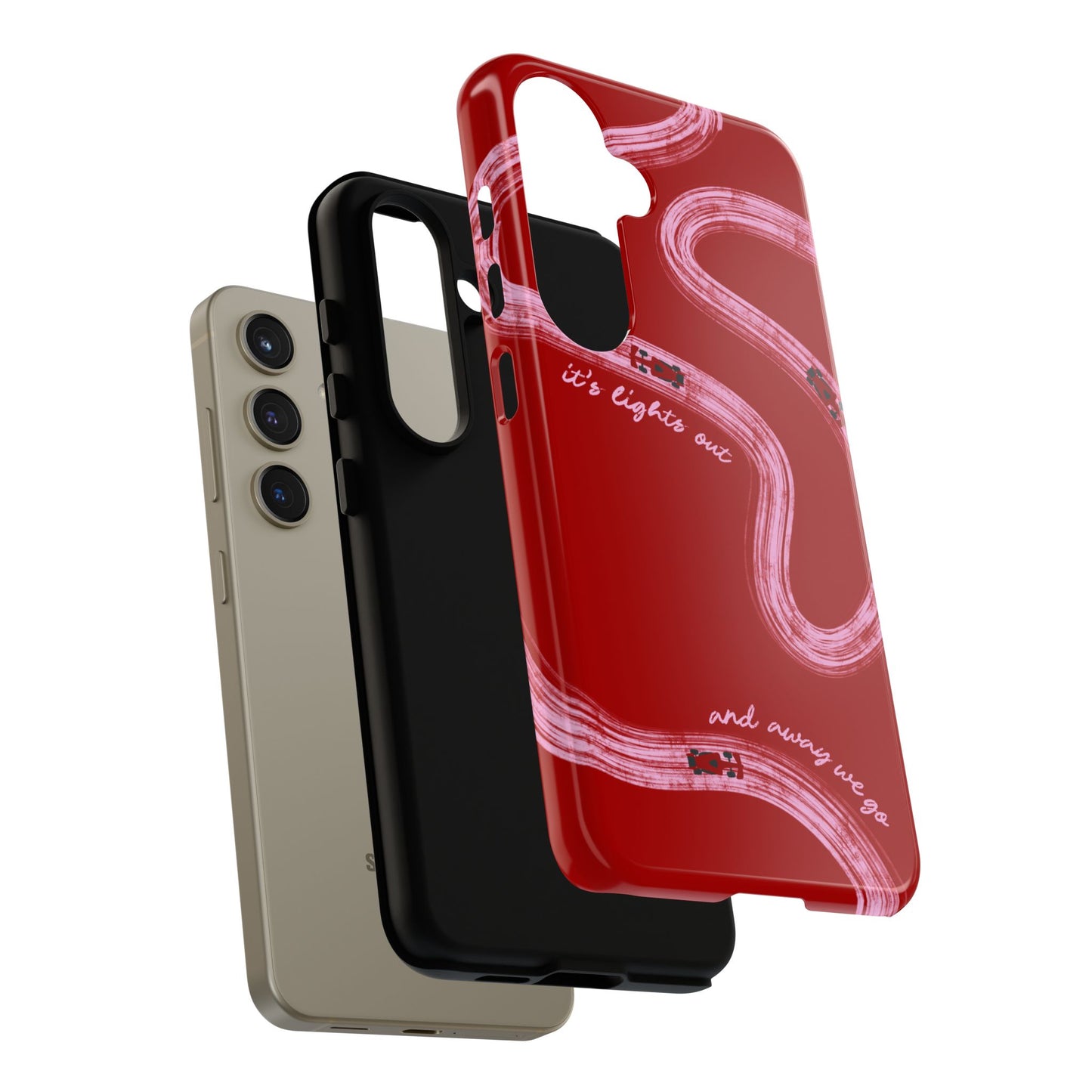Red and Pink Lights Out F1 Phone Case Design, Trendy F1 Gift, Formula 1 Gift, Cute F1 Phone Case, Unique Formula One Phone Case