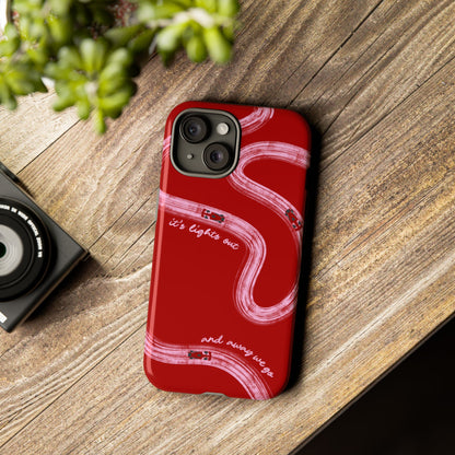 Red and Pink Lights Out F1 Phone Case Design, Trendy F1 Gift, Formula 1 Gift, Cute F1 Phone Case, Unique Formula One Phone Case