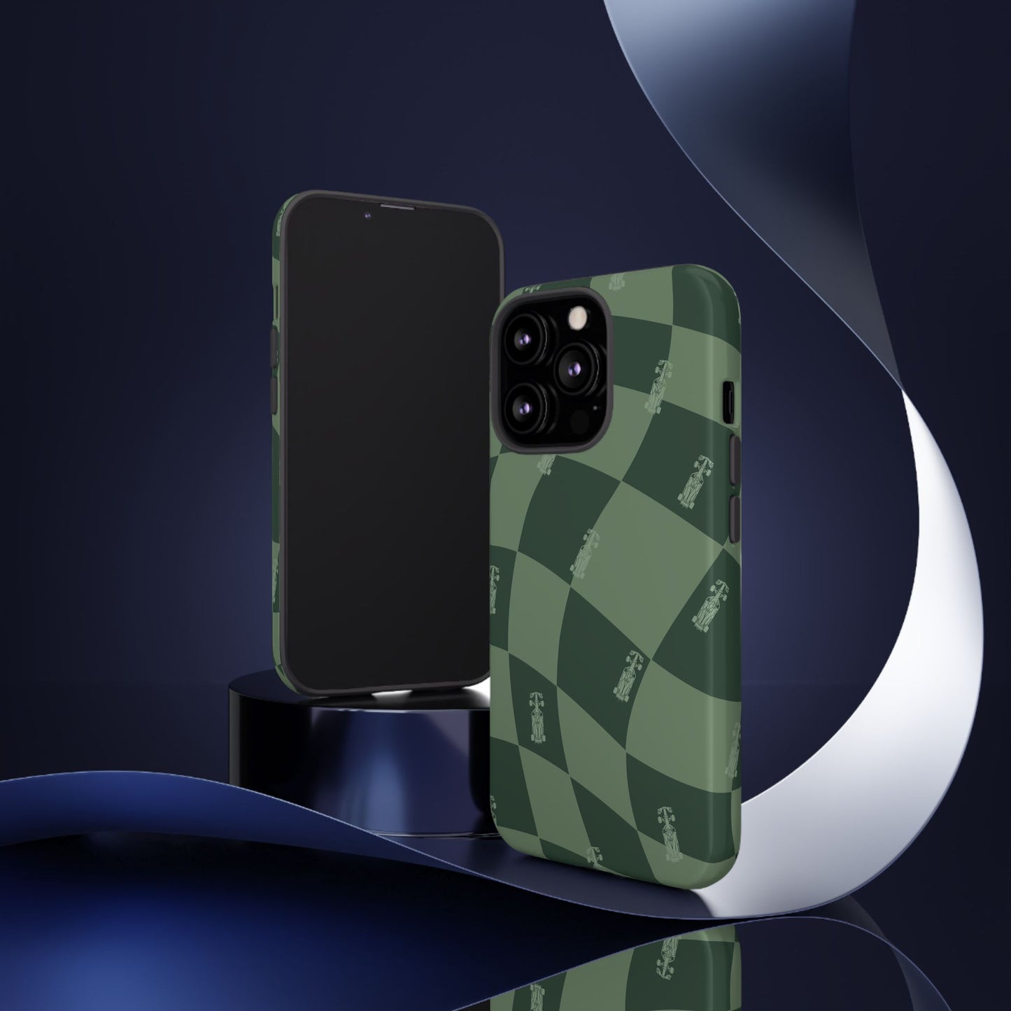 F1 Phone Case Green Checkerboard Design, Trendy F1 Gift, Formula 1 Gift, Cute F1 Phone Case, Unique Formula One Phone Case