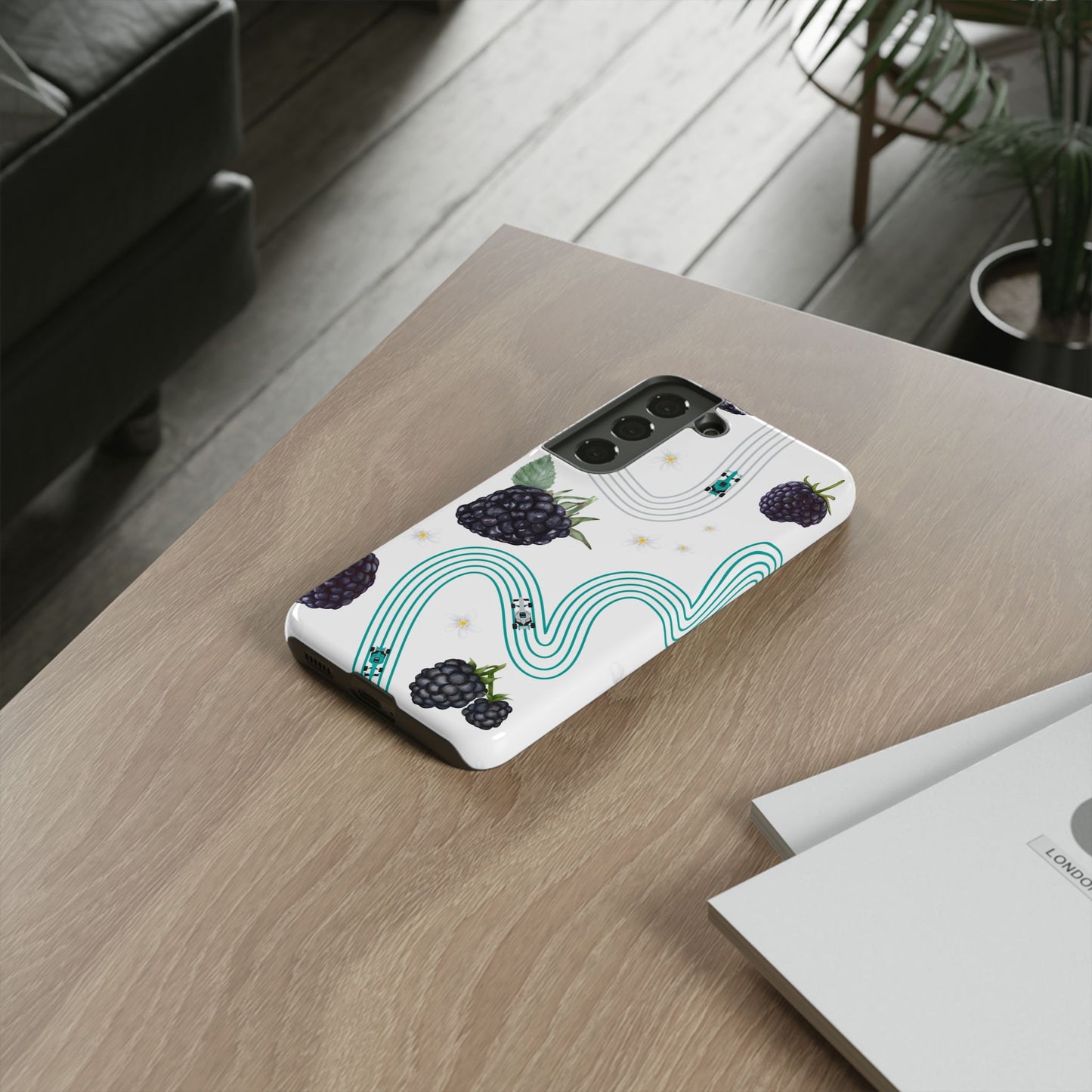 F1 Mercedes and Blackberries Phone Case , Trendy F1 Gift, Formula 1 Gift, Cute Fruit F1 Phone Case, Unique Phone Case