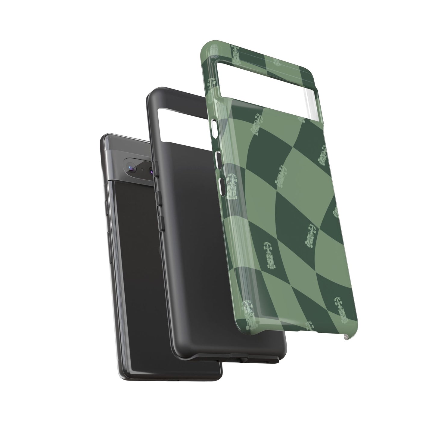 F1 Phone Case Green Checkerboard Design, Trendy F1 Gift, Formula 1 Gift, Cute F1 Phone Case, Unique Formula One Phone Case
