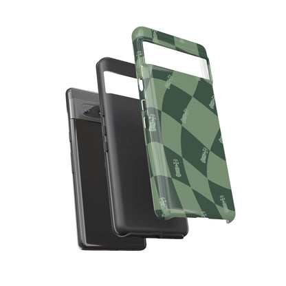 F1 Phone Case Green Checkerboard Design, Trendy F1 Gift, Formula 1 Gift, Cute F1 Phone Case, Unique Formula One Phone Case