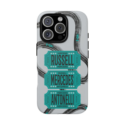 Mercedes F1 Phone Case Painted Ticket Stubs, Trendy F1 Gift, Formula 1 Gift, Cute F1 Phone Case