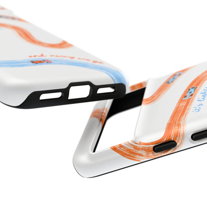 McLaren F1 Phone Case Orange and Blue Painted "its lights out and away we go", Trendy F1 Gift, Formula 1 Gift, Cute F1 Phone Case