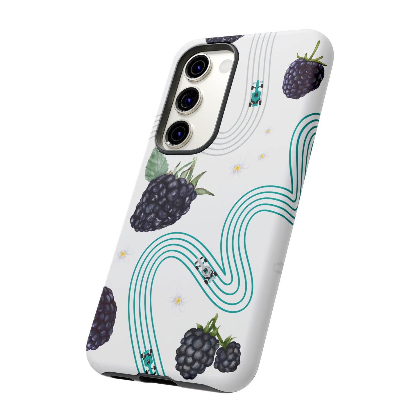 F1 Mercedes and Blackberries Phone Case , Trendy F1 Gift, Formula 1 Gift, Cute Fruit F1 Phone Case, Unique Phone Case