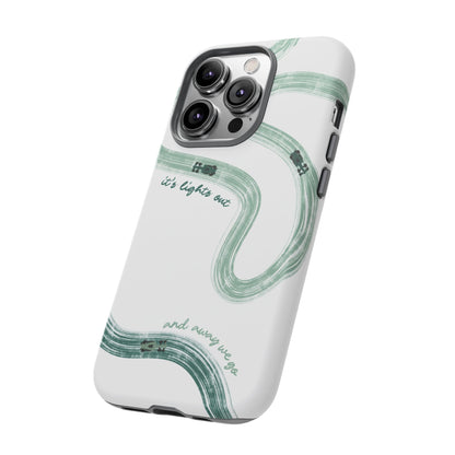 F1 Phone Case Green Painted "its lights out and away we go", Trendy F1 Gift, Formula 1 Gift, Cute F1 Phone Case, Gift for F1 Fans
