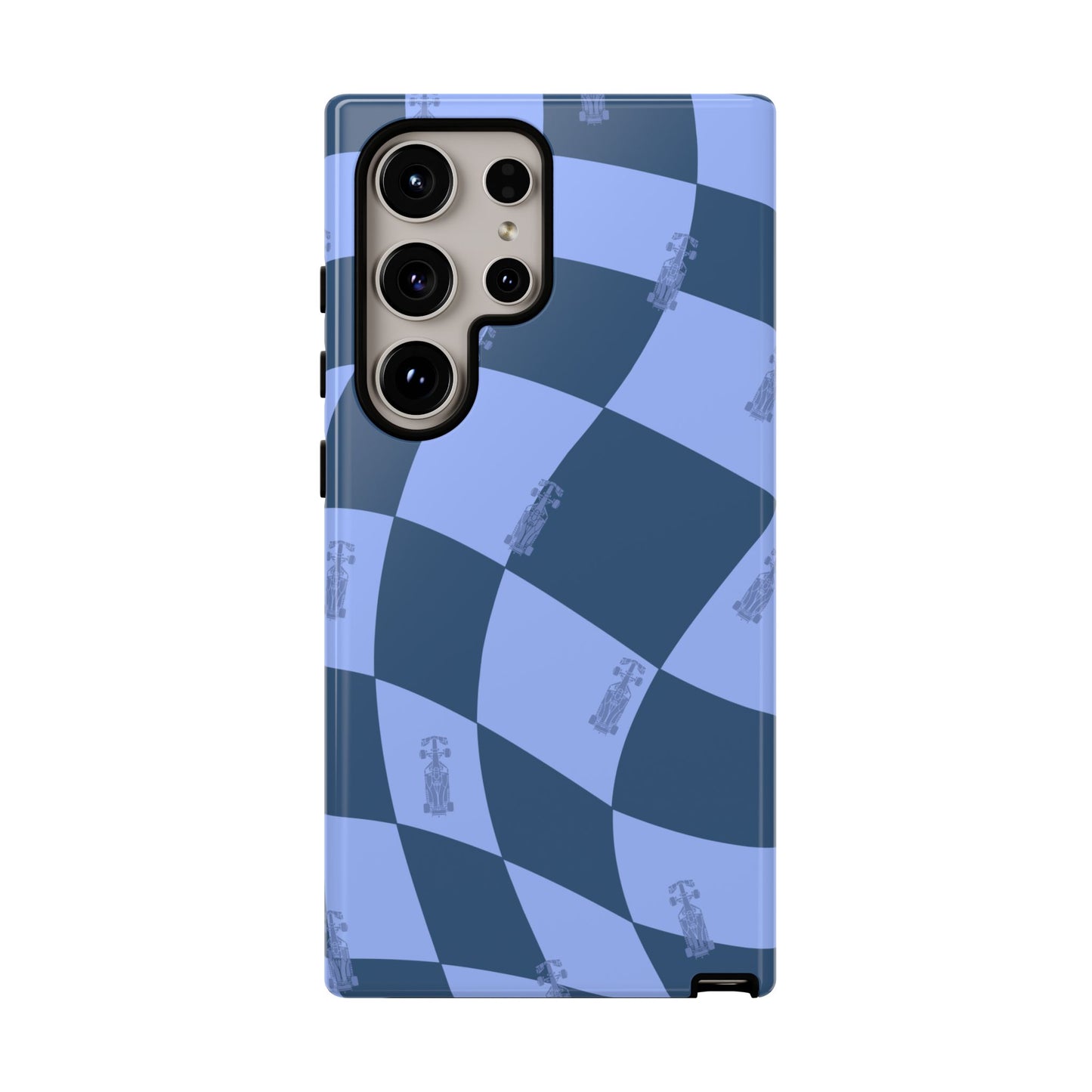 F1 Phone Case Blue Checkerboard Design, Trendy F1 Gift, Formula 1 Gift, Cute F1 Phone Case, Unique Formula One Phone Case