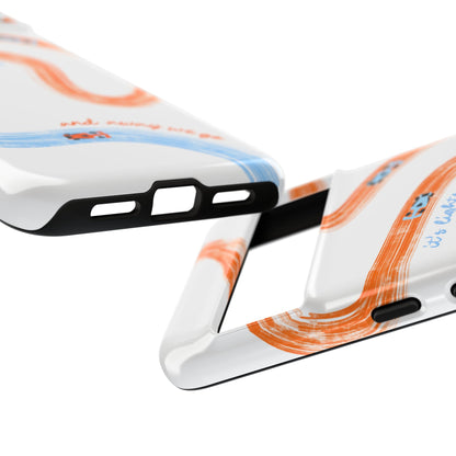 McLaren F1 Phone Case Orange and Blue Painted "its lights out and away we go", Trendy F1 Gift, Formula 1 Gift, Cute F1 Phone Case
