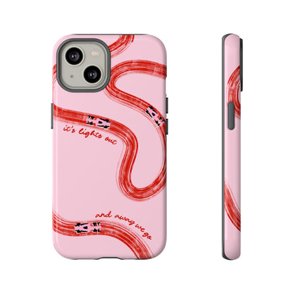 F1 Phone Case Pink and Red Painted "its lights out and away we go", Trendy F1 Gift, Formula 1 Gift, Cute F1 Phone Case, Unique Phone Case
