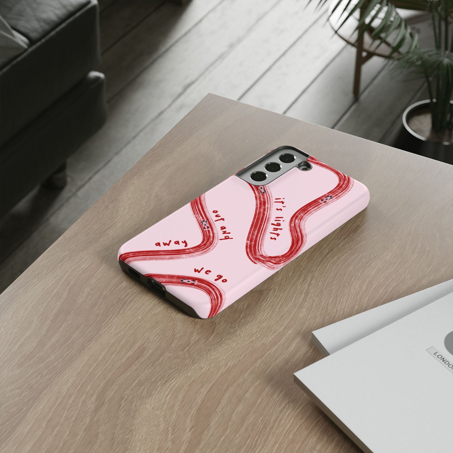 Pink and Red Lights Out F1 Phone Case Design, Trendy F1 Gift, Formula 1 Gift, Cute F1 Phone Case, Unique Formula One Phone Case