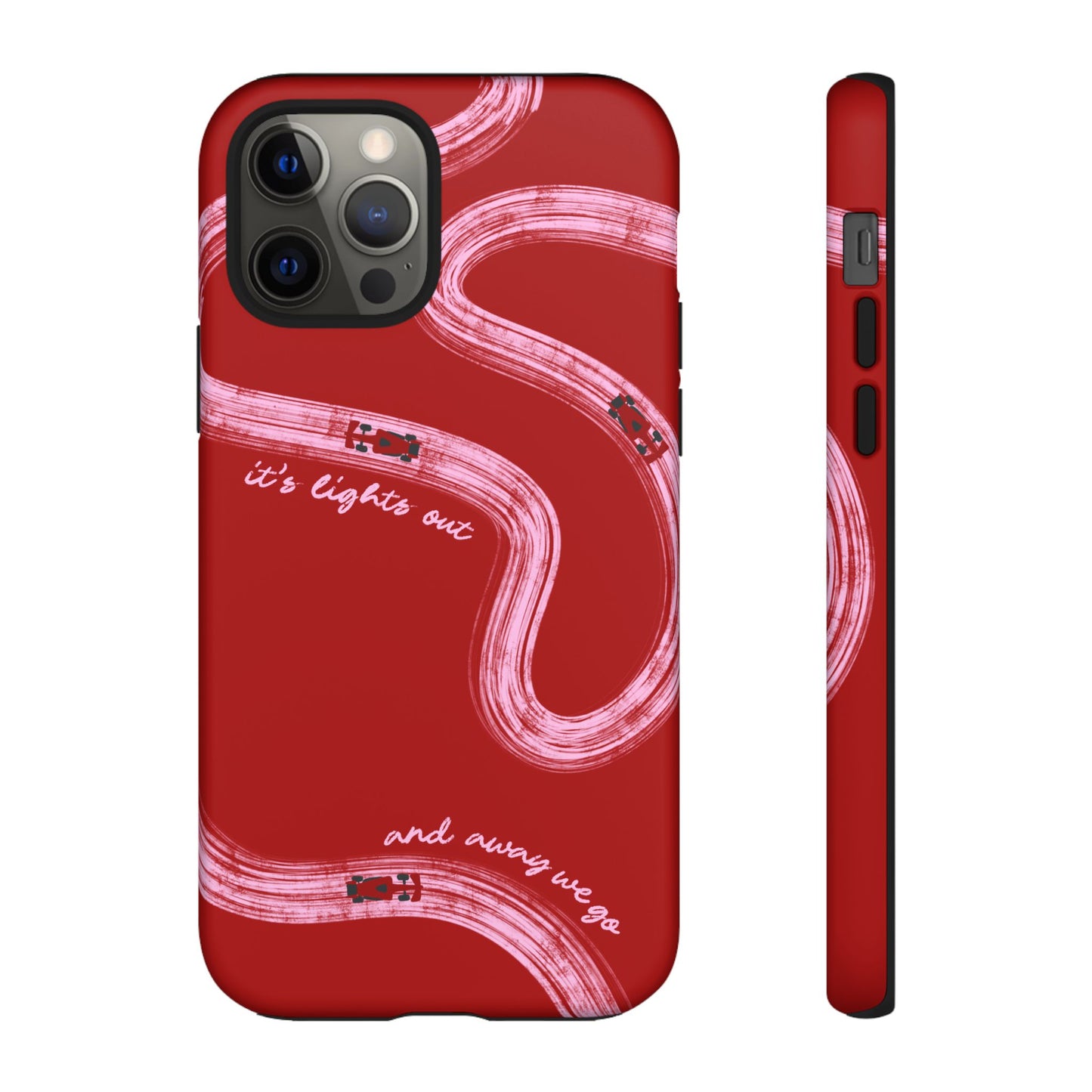 Red and Pink Lights Out F1 Phone Case Design, Trendy F1 Gift, Formula 1 Gift, Cute F1 Phone Case, Unique Formula One Phone Case