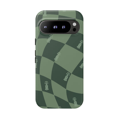 F1 Phone Case Green Checkerboard Design, Trendy F1 Gift, Formula 1 Gift, Cute F1 Phone Case, Unique Formula One Phone Case