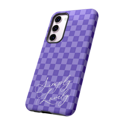 Simply Lovely Purple Checkered F1 Phone Case Design, Trendy F1 Gift, Formula 1 Gift, Cute F1 Phone Case