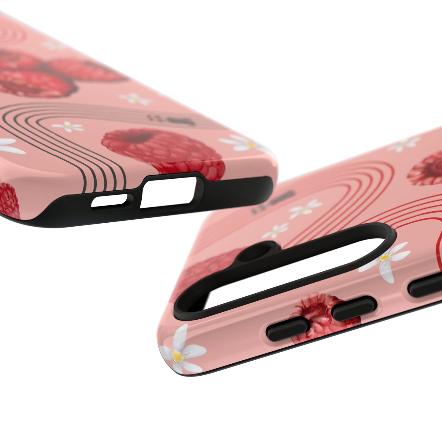 Red F1 Haas and Raspberries Phone Case, Trendy F1 Gift, Formula 1 Gift, Cute Fruit F1 Phone Case, Unique Phone Case