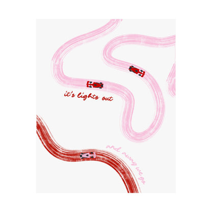 Pink and Red F1 Matte Vertical Poster | F1 Giclée Art Print (US SIZING)