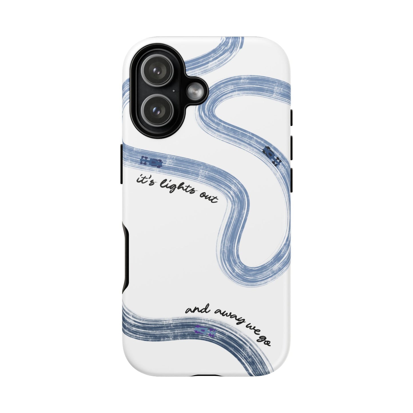 F1 Phone Case Blue Painted "its lights out and away we go", Trendy F1 Gift, Formula 1 Gift, Cute F1 Phone Case, Gift for F1 Fans