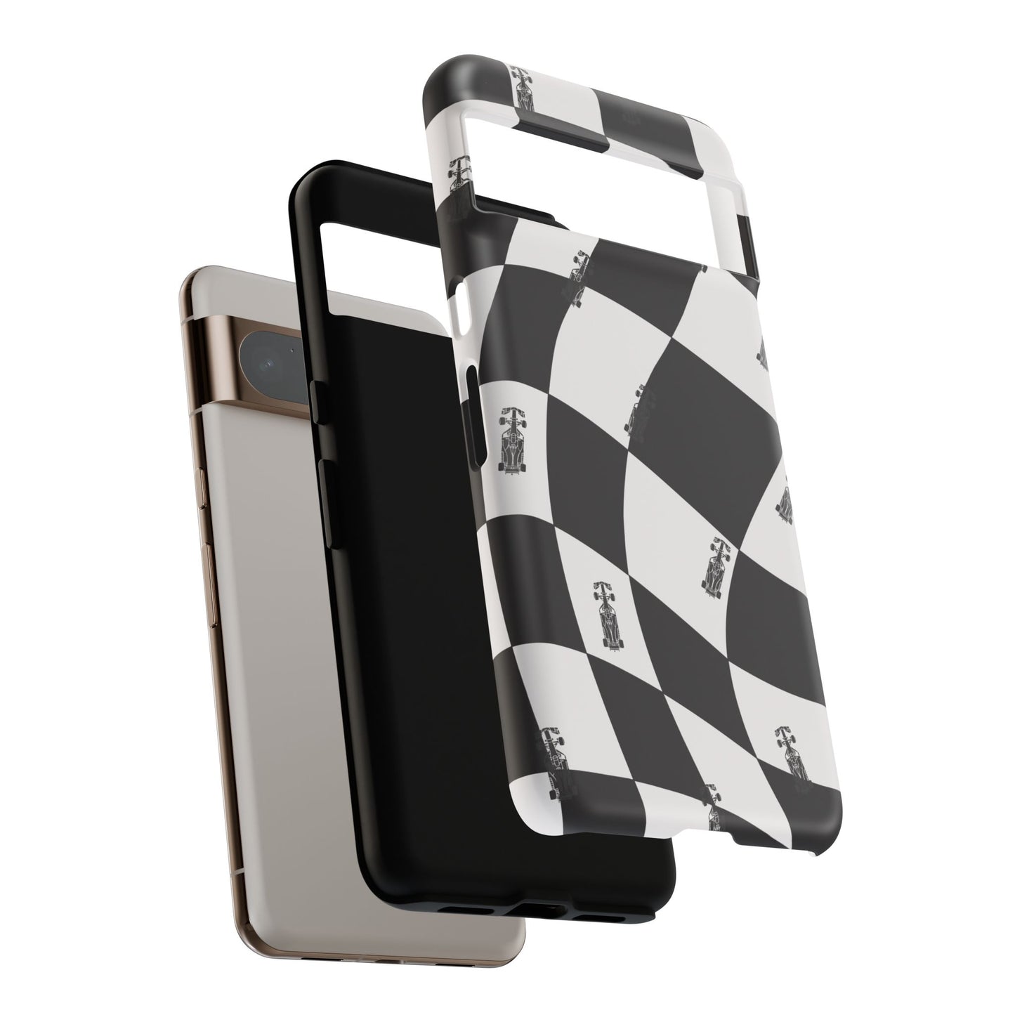 F1 Phone Case Black and White Checkered Design, Trendy F1 Gift, Formula 1 Gift, Cute F1 Phone Case, Unique Formula One Phone Case