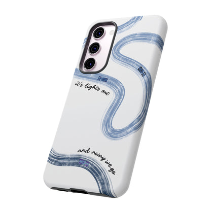 F1 Phone Case Blue Painted "its lights out and away we go", Trendy F1 Gift, Formula 1 Gift, Cute F1 Phone Case, Gift for F1 Fans