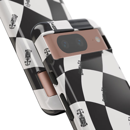 F1 Phone Case Black and White Checkered Design, Trendy F1 Gift, Formula 1 Gift, Cute F1 Phone Case, Unique Formula One Phone Case