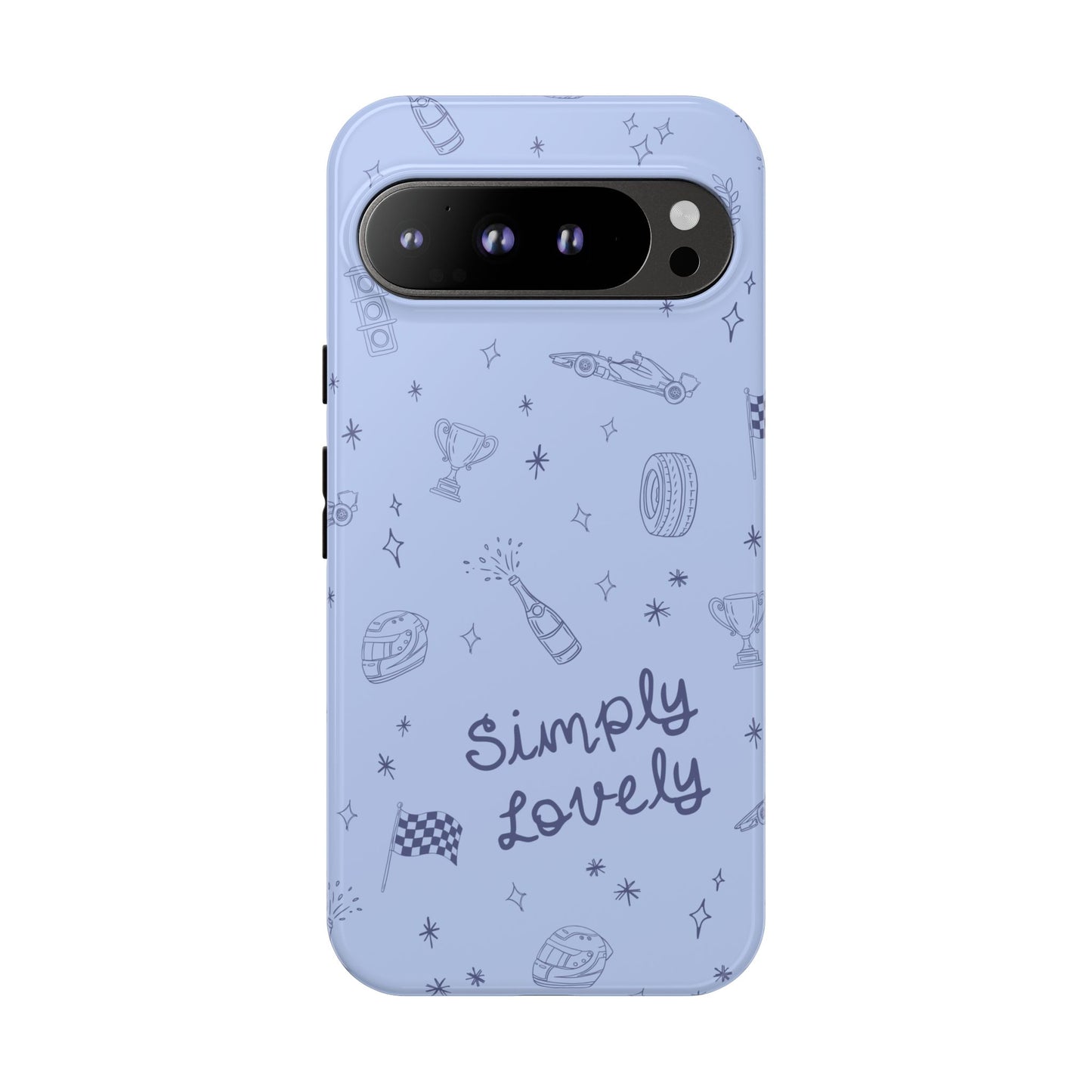 Blue Doodle "Simply Lovely" F1 Phone Case Design