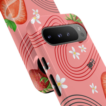 Red F1 Audi and Strawberries Phone Case, Trendy F1 Gift, Formula 1 Gift, Cute Fruit F1 Phone Case, Unique Phone Case