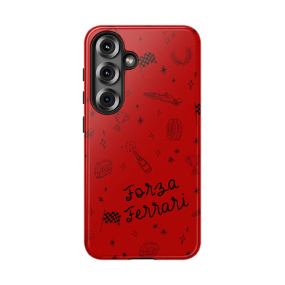 F1 Ferrari Racing Doodle "Forza Ferrari" F1 Phone Case Design